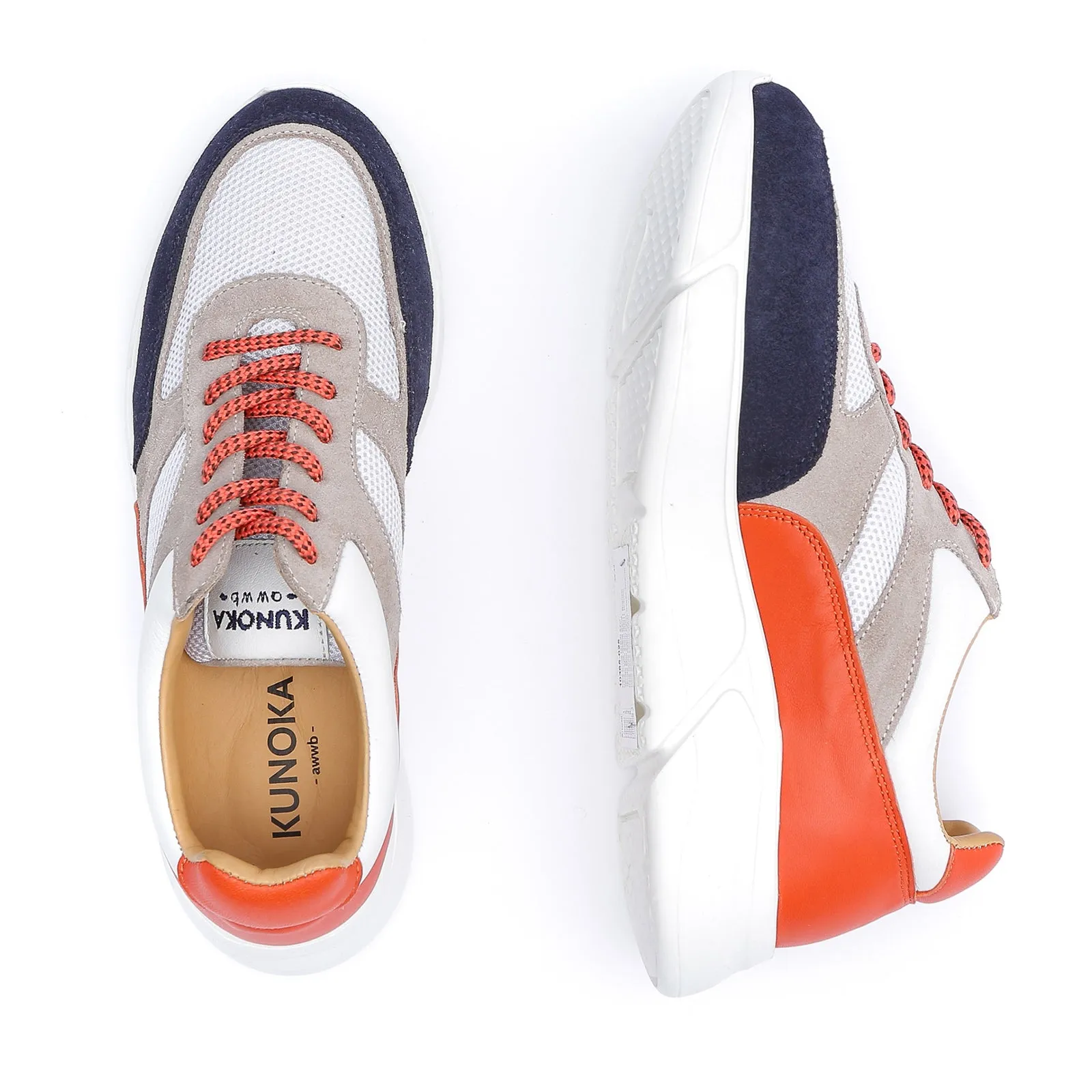 ARI platform sneaker - blue nose orange back