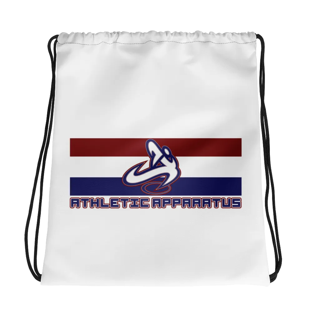 Athletic Apparatus White rwb logo Drawstring bag