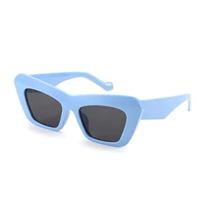 Baby Blue Retro Vintage Cateye Square Sunglasses, Non-Polarized, UV Protection Coating, Lightweight Plastic Frame, High-Quality Materials, Multiple Colors, 52mm Lens Width