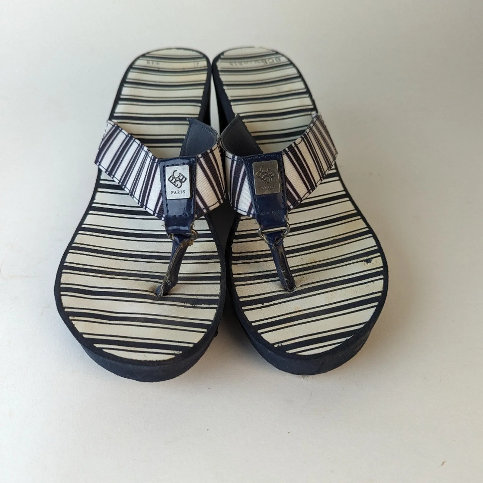 BCBG Paris Sager Wedge Flip Flops - 9