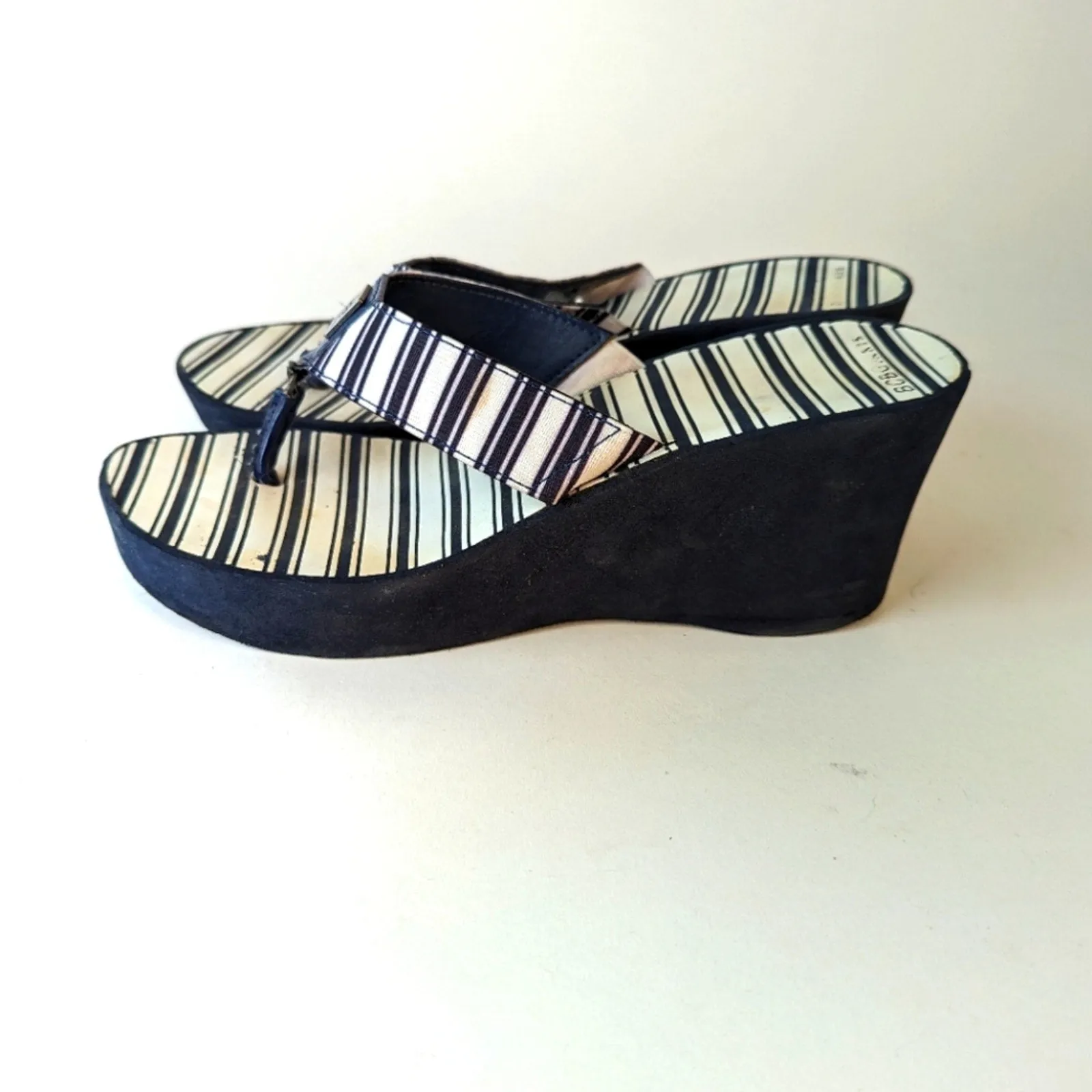 BCBG Paris Sager Wedge Flip Flops - 9