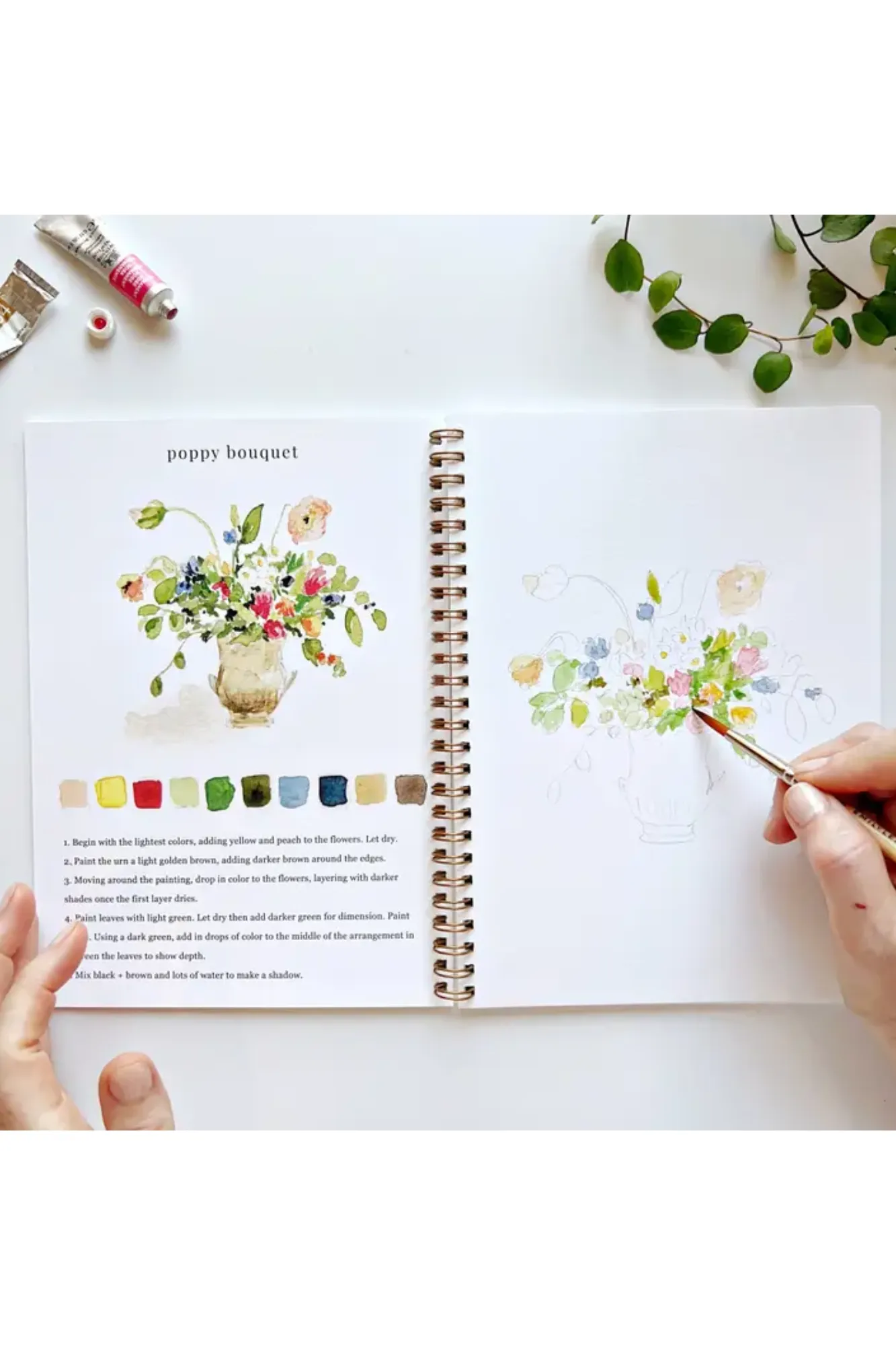 Bouquets Watercolor Workbook