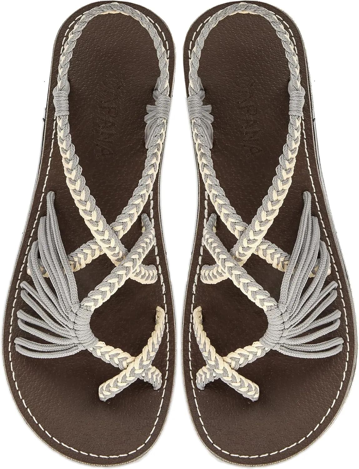Capana Woven Women's Flat Sandals - Strappy Braided Sandals, Beach Sandals for Women Dressy Summer, Rope Bohemian Sandals, Spring Casual Womens Shoes, Comfy Boho Flats for Teen Girls  Banyan