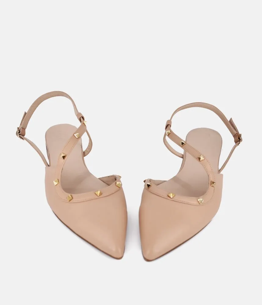 Dansi Valentino Inspired Studded Strappy Flats