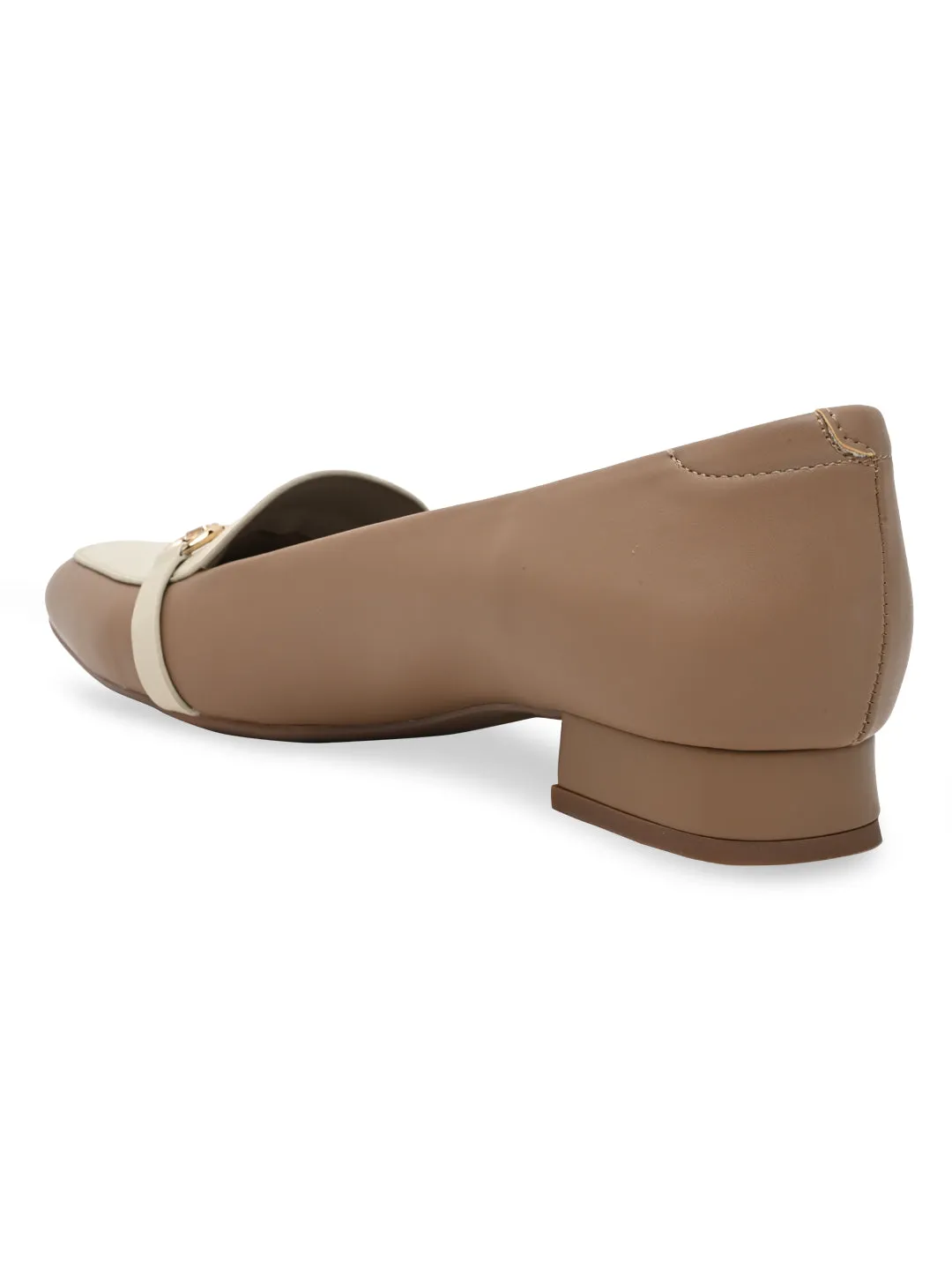 Empower By Rocia Taupe Women Buckled Work Wear Pumps