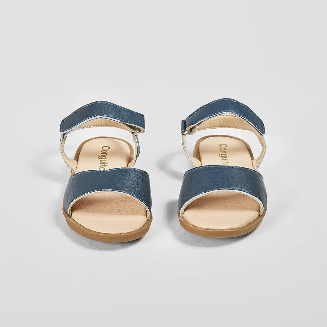 Girl's Navy Leather Sandals
