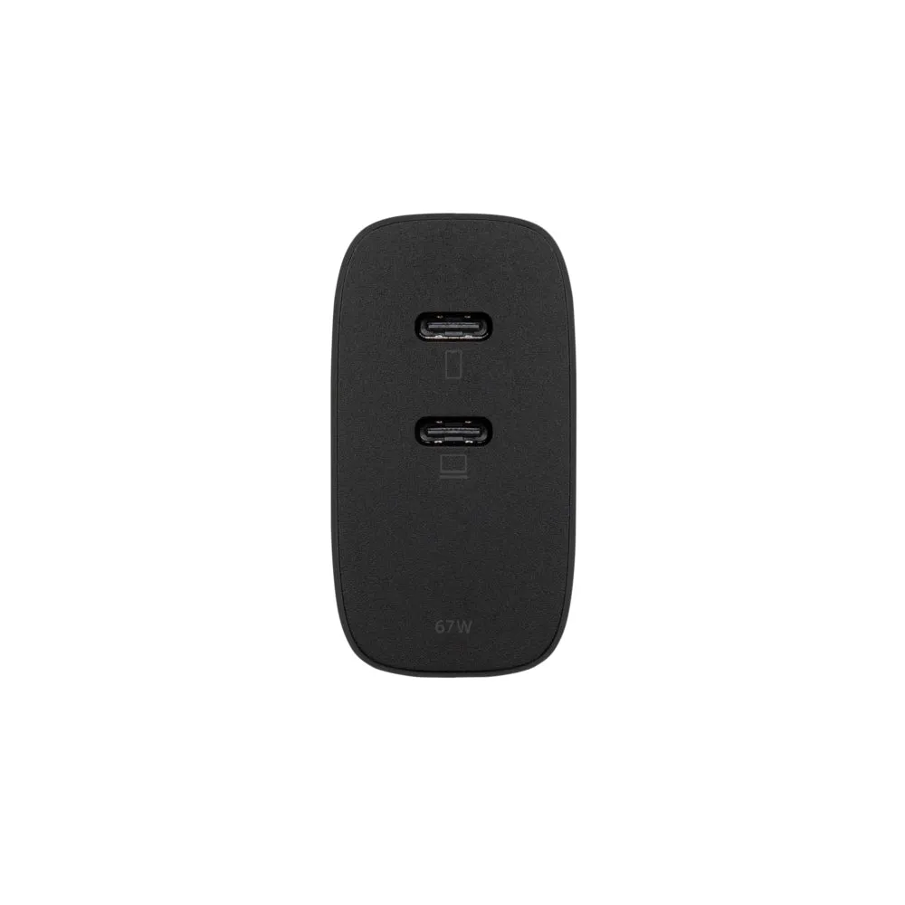 NATIVE UNION Fast GaN Charger PD 67W 2x USB-C Charger Multi Plugs - Black