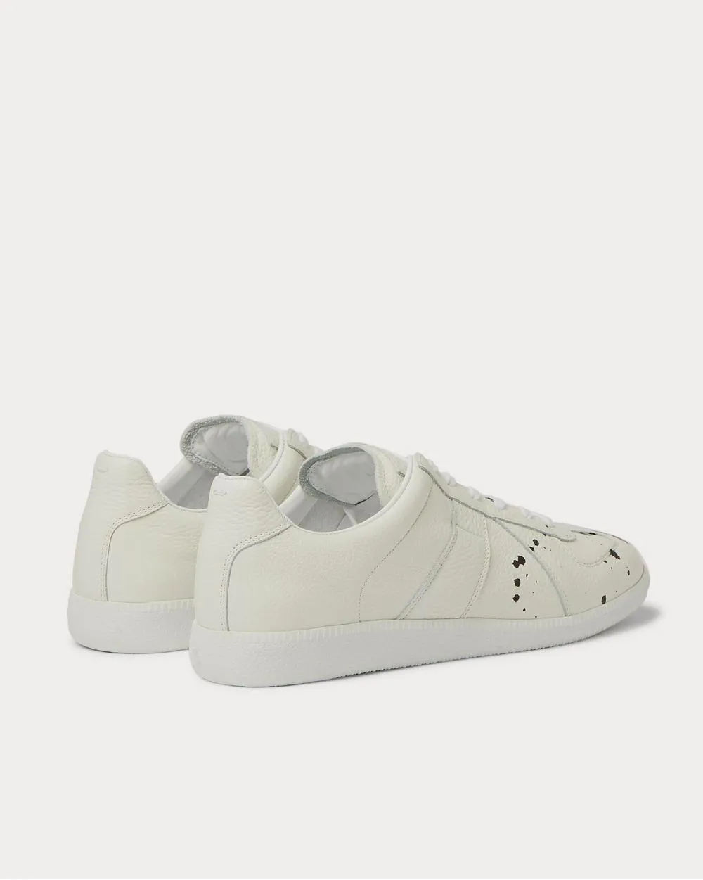 Replica Paint-Splattered Full-Grain Leather  White low top sneakers