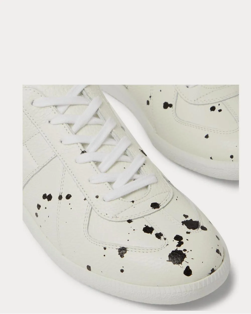 Replica Paint-Splattered Full-Grain Leather  White low top sneakers