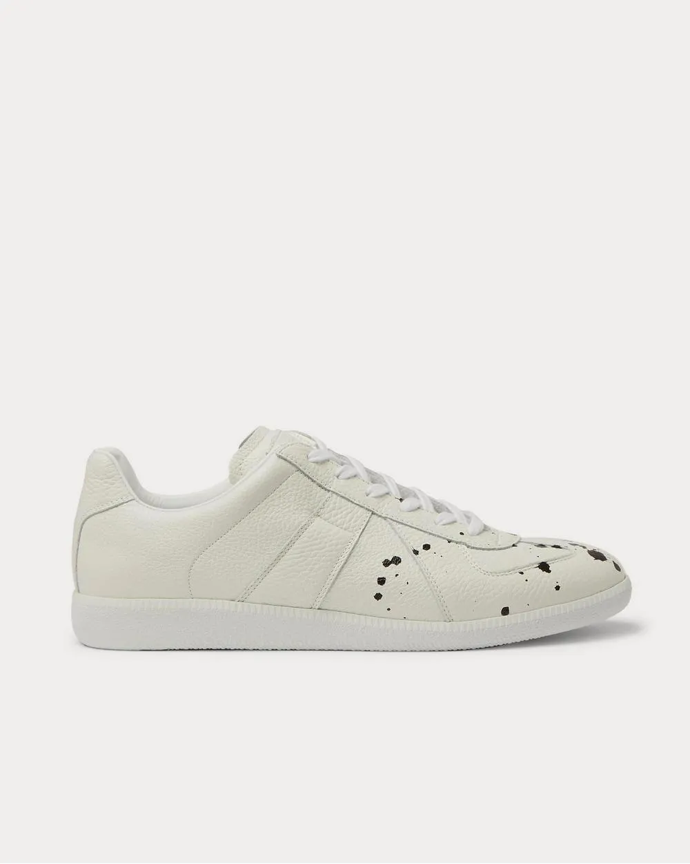 Replica Paint-Splattered Full-Grain Leather  White low top sneakers