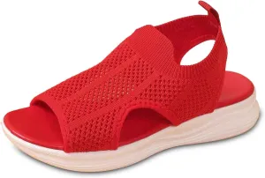 Trendy Women's Sandals Open Toe Design Casual Footwear Stylish Breathable Mesh Upper Comfortable Flat Sole for