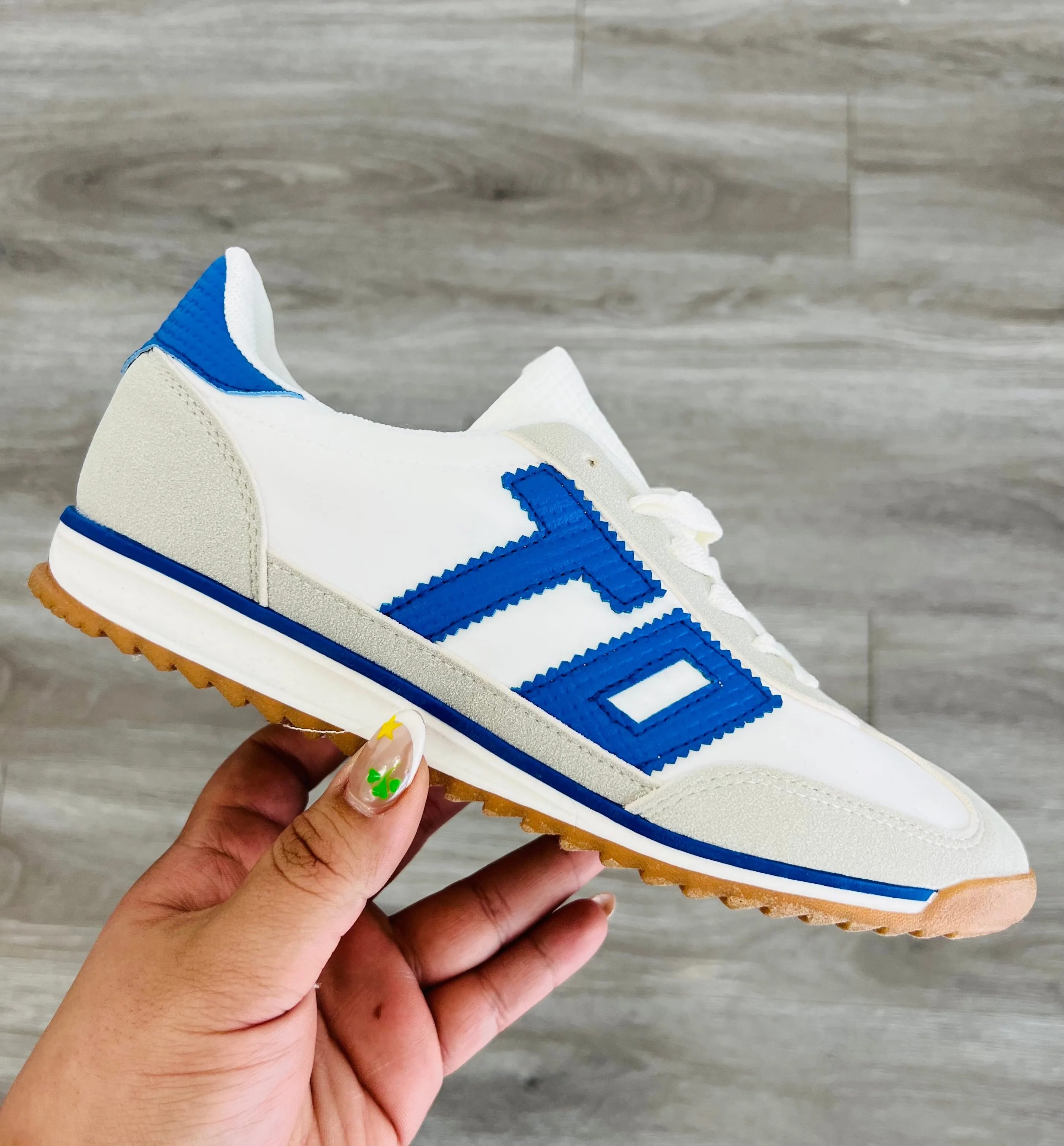 White/Blue Go The Distance Sneakers