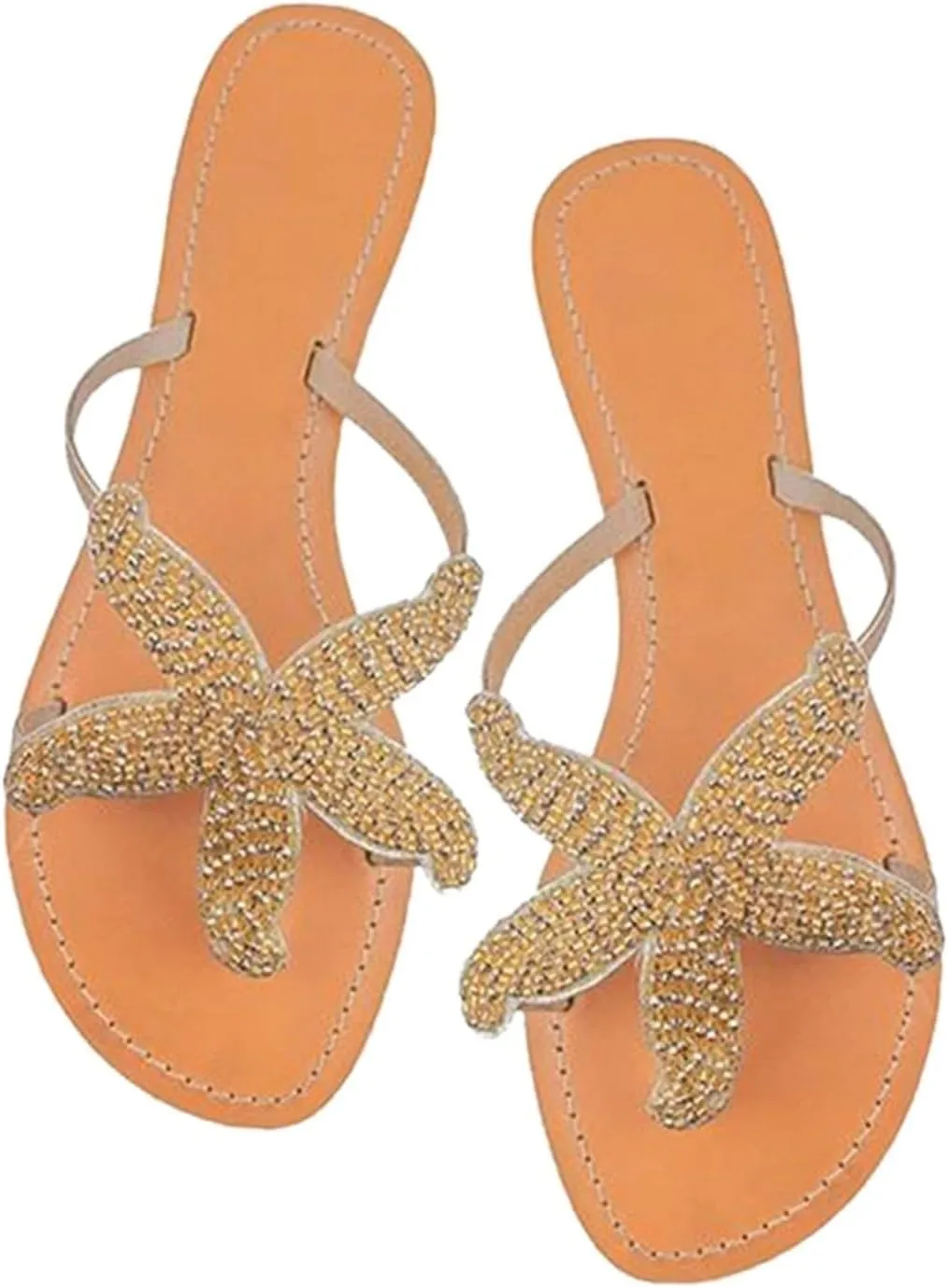 Womens Flat Beach Sandals Open Toe Slip on Summer Fashion Travel Flip Flops Comfortable Walking Leather Slippers Party Elegant Sandals