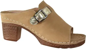 Women's Summer Sandals Comfortable Square Open Toe Heels Sandals Orthopedic Sandal with Arch Support Dressy Casual Mules Fashion Slip On Shoes Breathable Open Back Shoes